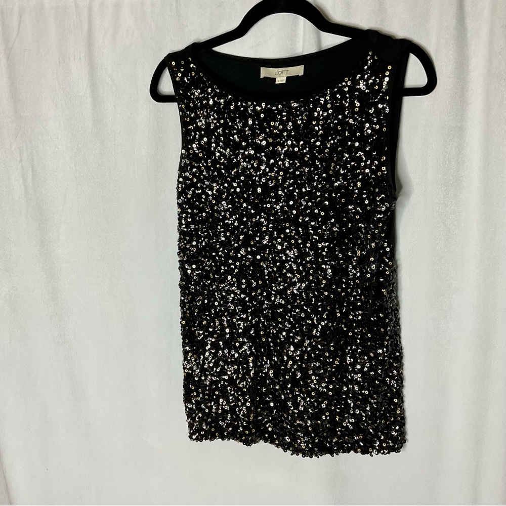 LOFT Ann Taylor Sleeveless Sequin Dressy Top Size Medium